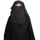 Beautiful Self Design Black Moti 4Layer Georgette Nose Piece (Niqab_018)