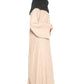 Modest City Self Design Beige Parallel Stripes With Broach Abaya or Burqa With Hijab for Women & Girls-Series Laiba