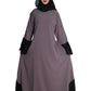 Beautiful Self Design Beige Frill Art Silk Abaya With Hijab_0631