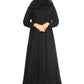 Modest City Self Design Plain Black Front 4 Button Abaya or Burqa With Hijab for Women & Girls-Series Laiba