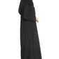 Modest City Self Design Plain Black Front 4 Button Abaya or Burqa With Hijab for Women & Girls-Series Laiba