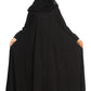 Modest City Self Design Plain Black Front 4 Button Abaya or Burqa With Hijab for Women & Girls-Series Laiba