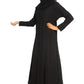 Modest City Self Design Plain Black Front 4 Button Abaya or Burqa With Hijab for Women & Girls-Series Laiba