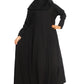 Modest City Self Design Plain Black Front 4 Button Abaya or Burqa With Hijab for Women & Girls-Series Laiba