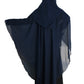 Beautiful Self Design Blue Farasha Art Silk Abaya With Hijab_0634