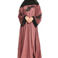 Modest City Self Design Pink Patch Nida Fabric Abaya or Burqa With Hijab for Women & Girls-Series Laiba