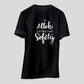 Islamic T-shirt 'In Allah You Will Find Safety'  Self Design Round Neck Half Sleeves Black T-shirt for Men (BK003)