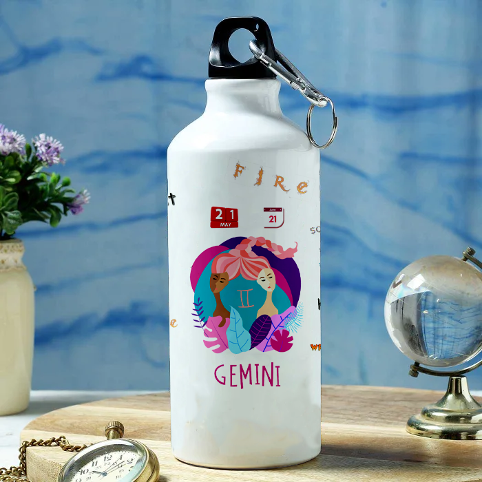 Modest City Beautiful Exclusive Gemini Zodiac Sign Printed Aluminum Sports Water Bottle (600ml) Sipper