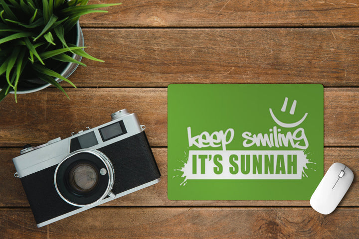 Keep smiling It's Sunnah' Printed Non-Slip Rubber Base Mouse Pad for Laptop, PC, Computer
