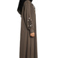 Modest City Beautiful Self Design Gala Embroidery Crepe Fabric Grey Abaya or Burqa With Hijab for Women & Girls- Series Laiba