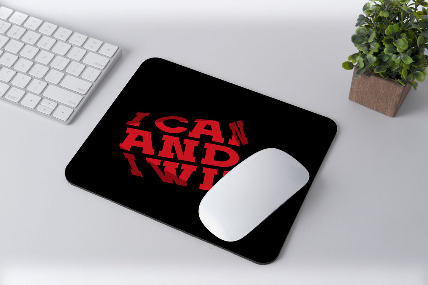 Modest City Beautiful 'I Can And i Will' Printed Rubber Base Anti-Slippery Motivational Design Mousepad for Computer, PC, Laptop_002