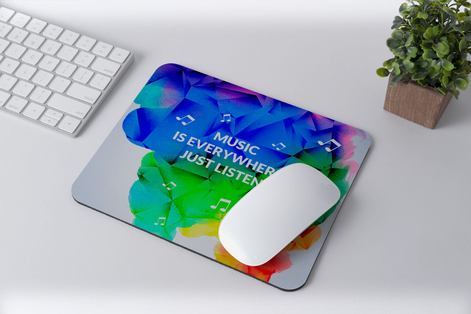 Modest City Beautiful 'Music Is Everywhere Just Listen' Printed Rubber Base Anti-Slippery Motivational Design Mousepad for Computer, PC, Laptop_005