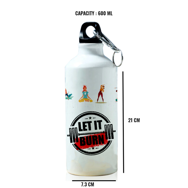 Modest City Beautiful Gym Design Sports Water Bottle 600ml Sipper (Let It Burn)