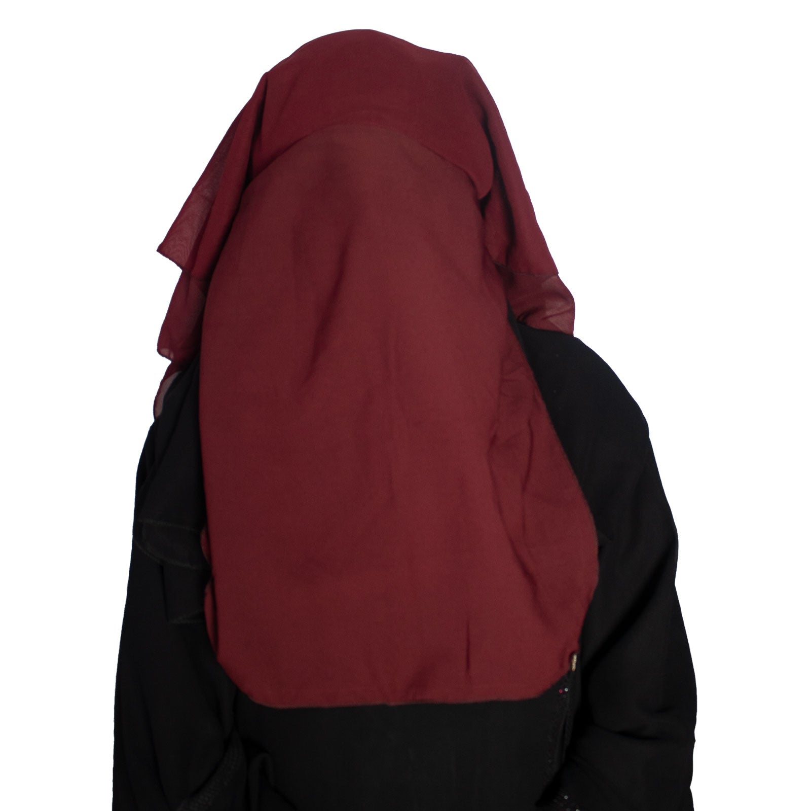 Beautiful Self Design Maroon 4Layer Georgette Nose Piece (Niqab_003)