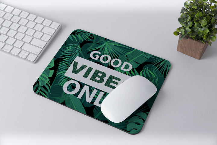 Modest City Beautiful 'Good Vibes Only' Printed Rubber Base Anti-Slippery Motivational Design Mousepad for Computer, PC, Laptop_010