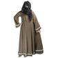 Beautiful Self Design Mehandi Crepe Abaya Without Hijab