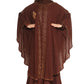 Modest City Self Design Brown Broach Nida Abaya or Burqa With Georgette Layer With Hijab foir Women & Girls-Series Laiba