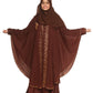 Modest City Self Design Brown Broach Nida Abaya or Burqa With Georgette Layer With Hijab foir Women & Girls-Series Laiba