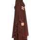 Modest City Self Design Brown Broach Nida Abaya or Burqa With Georgette Layer With Hijab foir Women & Girls-Series Laiba