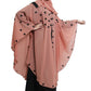 Modest City Self Design Beige Farasha Nida Abaya or Burqa With Georgette Layer With Hijab for Women & Girls-Series Laiba