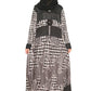 Modest City Self Design Black & White Lycra Fabric Abaya or Burqa With Hijab for Women & Girls-Series Laiba