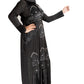 Beautiful Self Design Black Lycra Abaya With Hijab