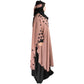 Beautiful Self Design Beige Farasha Art Silk Abaya With Hijab