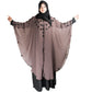 Beautiful Self Design Beige Farasha Art Silk Abaya With Hijab