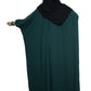 Modest City Self Design Bottle Green Beighi Embroidery Crepe Abaya or Burqa With Hijab for Women & Girls-Series Laiba
