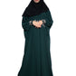 Modest City Self Design Bottle Green Beighi Embroidery Crepe Abaya or Burqa With Hijab for Women & Girls-Series Laiba