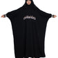 Modest City Self Design Black Beighi Embroidery Crepe Abaya or Burqa With Hijab for Women & Girls-Series Laiba