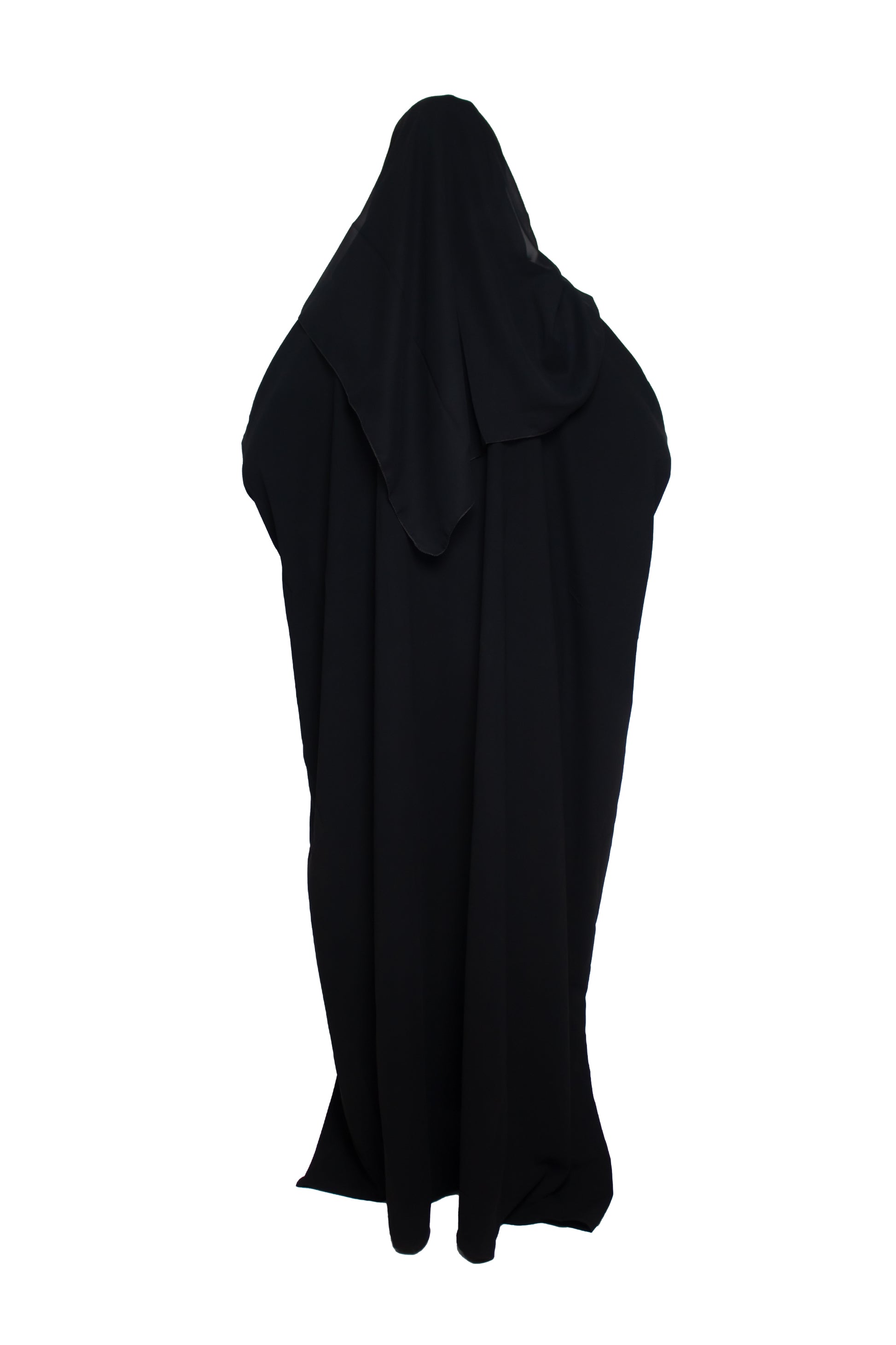Modest City Self Design Black Beighi Embroidery Crepe Abaya or Burqa With Hijab for Women & Girls-Series Laiba