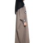 Modest City Self Design Grey Beighi Embroidery Crepe Abaya or Burqa With Hijab for Women & Girls-Series Laiba