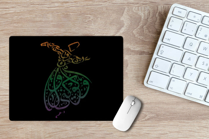 Rumi Calligraphy Art Printed Non-Slip Rubber Base Mouse Pad for Laptop, PC, Computer