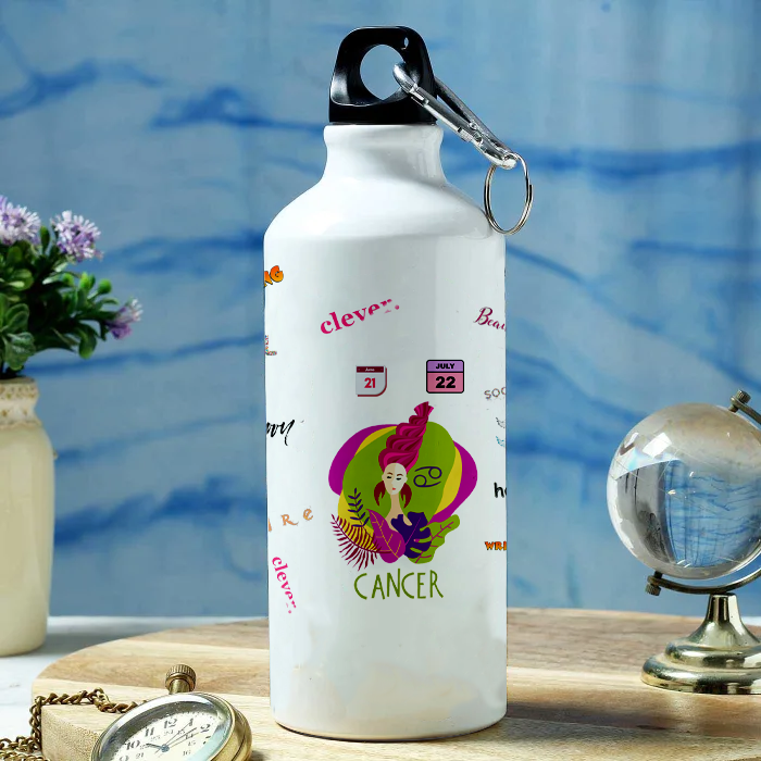 Modest City Beautiful Exclusive Cancer Zodiac Sign Printed Aluminum Sports Water Bottle (600ml) Sipper