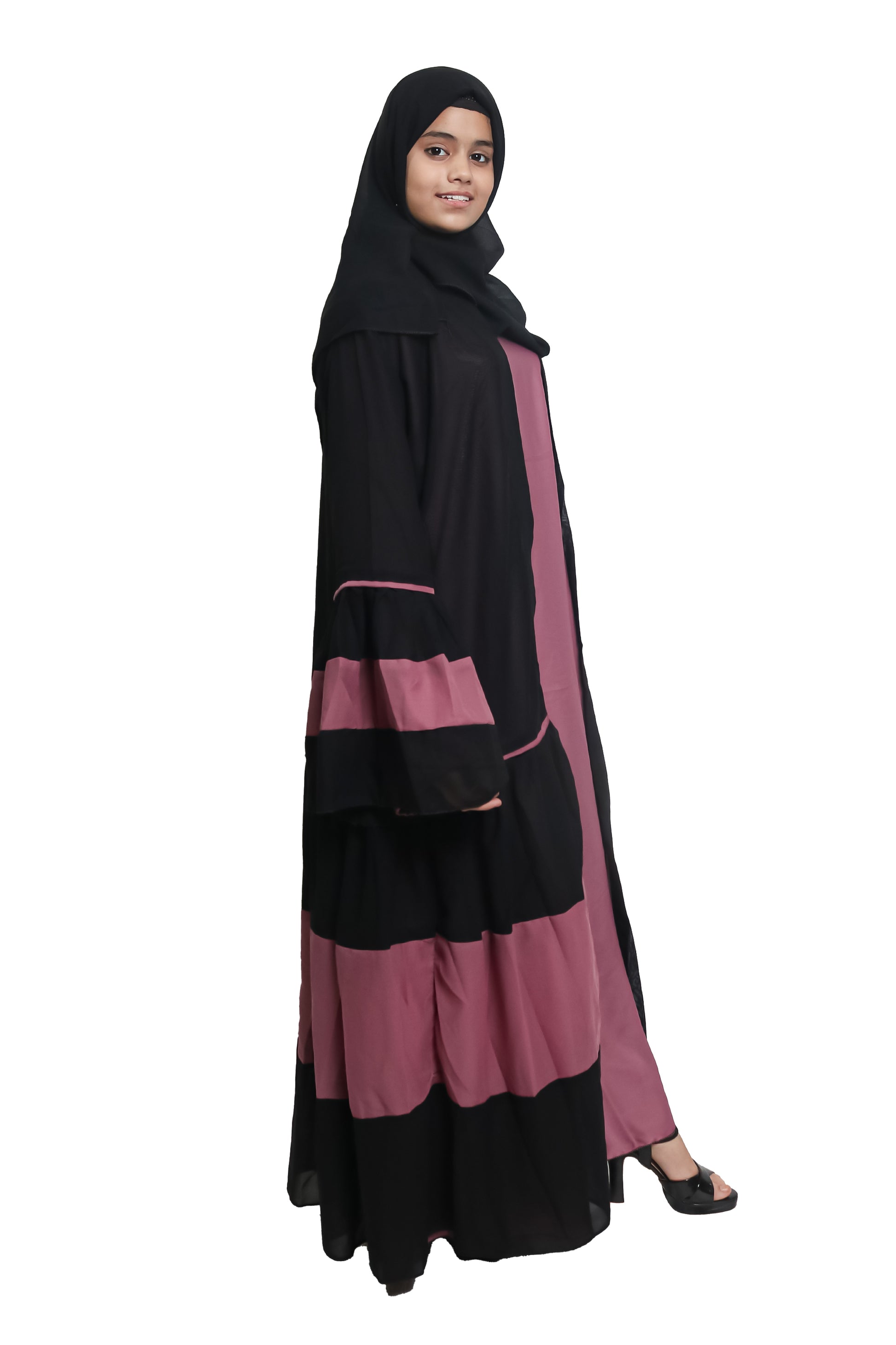 Modest City Design Double Layer Shrug Nida Fabric Abaya or Burqa for Women & Girls-Series Laiba