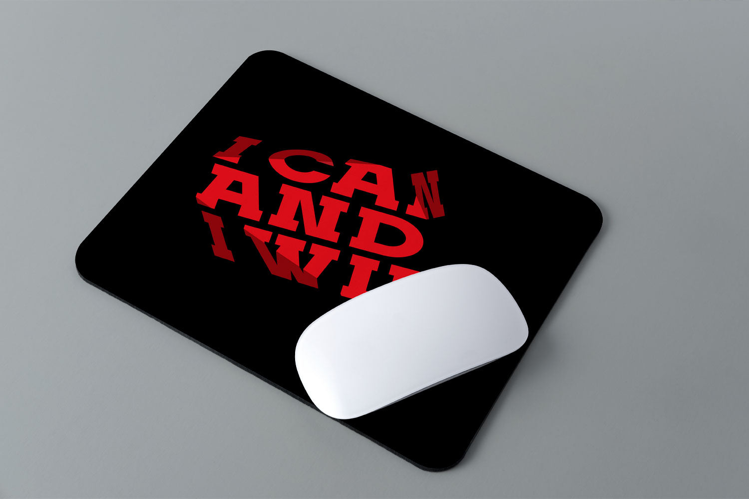 Modest City Beautiful 'I Can And i Will' Printed Rubber Base Anti-Slippery Motivational Design Mousepad for Computer, PC, Laptop_002
