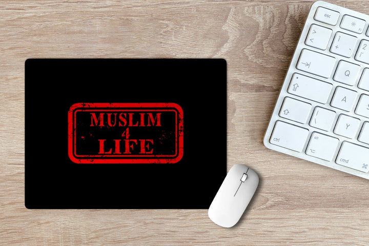 Muslim 4 Life' Printed Non-Slip Rubber Base Mouse Pad for Laptop, PC, Computer