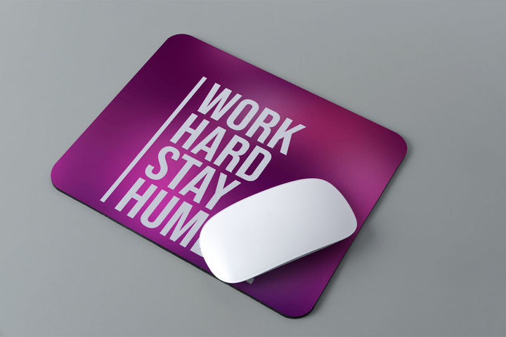 Modest City Beautiful 'Work Hard Stay Humble' Printed Rubber Base Anti-Slippery Motivational Design Mousepad for Computer, PC, Laptop_006