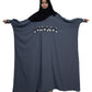 Modest City Self Design Blue Beighi Embroidery Crepe Abaya or Burqa With Hijab for Women & Girls-Series Laiba