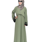 Beautiful Self Design Green Crepe Abaya Without Hijab_0520