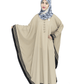 Beautiful Self Design Beige 3 Patti Kaftan Crepe Abaya Without Hijab