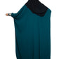 Modest City Self Design Rama Green Beighi Embroidery Crepe Abaya or Burqa With Hijab for Women & Girls-Series Laiba