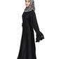 Beautiful Self Design Black Frill Art Silk Abaya With Hijab
