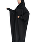 Products Beautiful Self Design Black Lycra Kaftan Abaya With Hijab