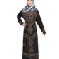 Products Beautiful Self Design Black Gold Lycra Abaya With Hijab
