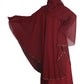Beautiful Self Design Maroon Broach Farasha Art Silk Abaya With Hijab_0655