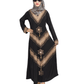 Beautiful Self Design Black Lycra Abaya With Hijab