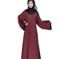 Products Beautiful Self Design Maroon Patch Art Silk Abaya With Hijab