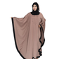 Beautiful Self Design Beige Gala Moti Kaftan Art Silk Abaya With Hijab
